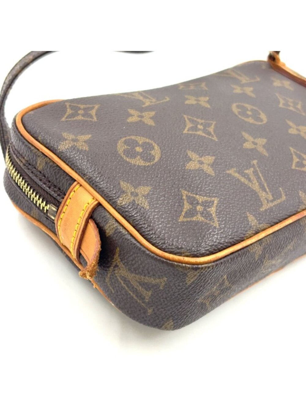 Louis Vuitton Marly Bandouliere Monogram Leather Brown Shoulder Bag Gold - Picture 13 of 15